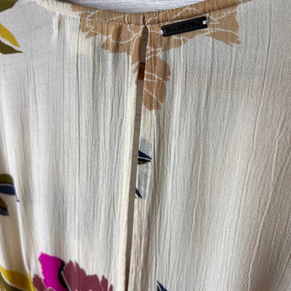 Billabong Dress Womens Size Small Divine Floral Faux Wrap Mini Colorful - Picture 14 of 16